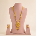 Traditional Floral Long Necklace &amp; Matching Earring Set